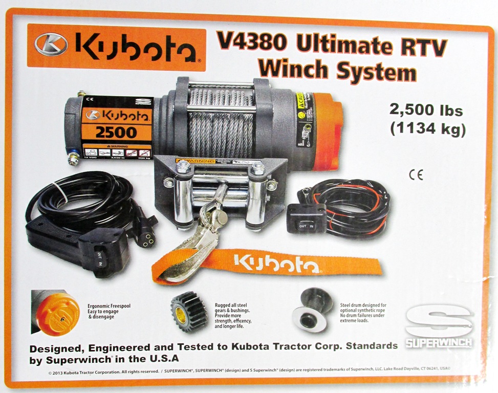 Kubota Electric ATV, RTV winch 12v dc Superwinch